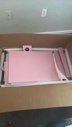 Large pink work desk