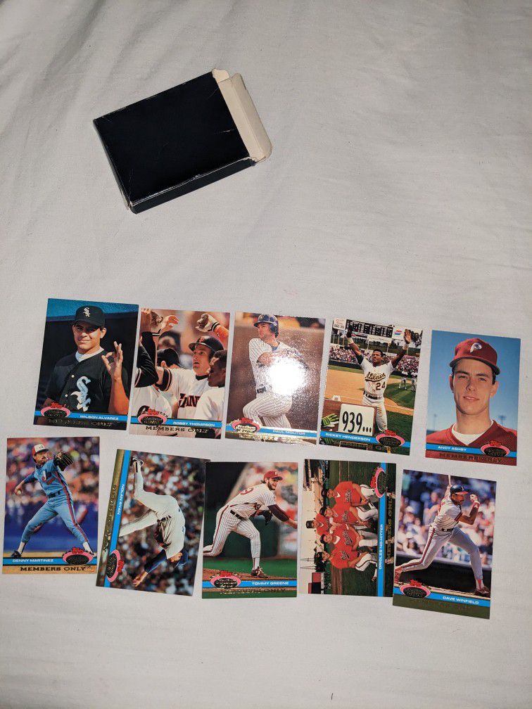 1991 TSC "Members Only" Box Baseball Set Of 10 Cards