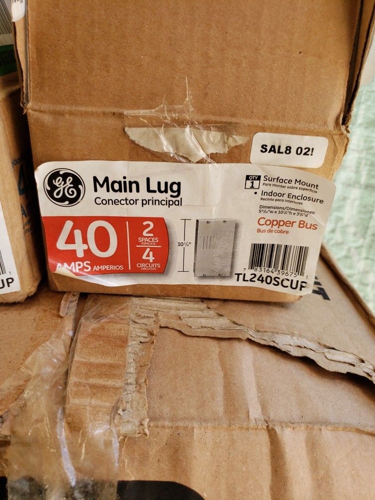 (2) GE Main Lug Conector Principal 40 Amps