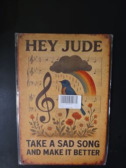 Hey Jude Vintage-Style Metal Wall Sign
