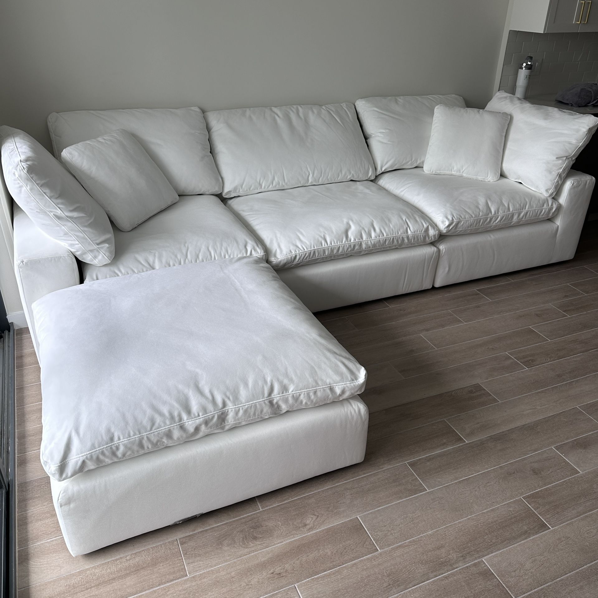 New White Sectional Cloud Couch Sofa