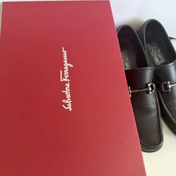 Salvatore Ferragamo Men’s Black Leather Horsebit Loafers Size 8.5 D Made in Italy