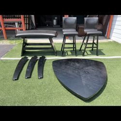 Tall Dining Table With Bench And Two