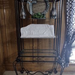 Shelf - Iron Steel Antique Glass Shelf