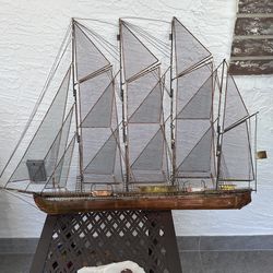 Copper Sailboat Statue
