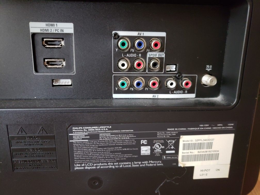 Philips flatscreen TV computer monitor with remote