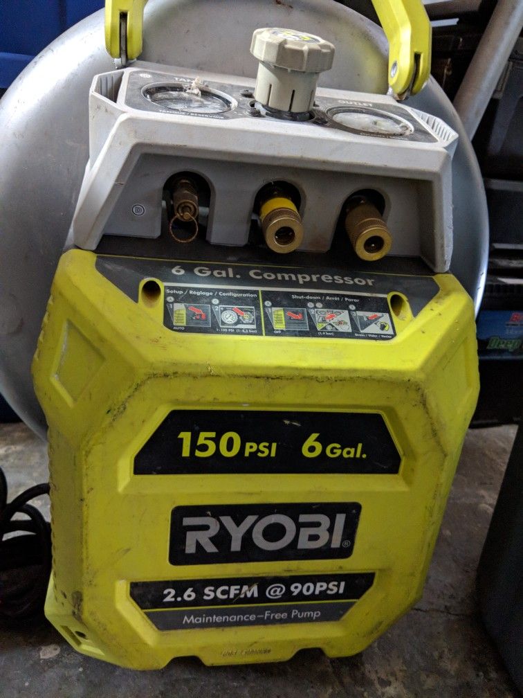 RYOBI portable 6 gallon air compressor 150 psi. $125 OBO