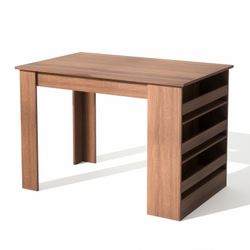 Homy Casa ELROY Dining Table 43.3" Brown Dining Room