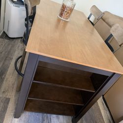 Counter Height Dining Room Table With Storage Shelves 