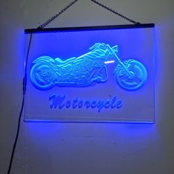 Light Up Motorcycle Sign