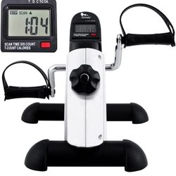 Mini Exercise Bike, himaly Under Desk Bike Pedal Exerciser Portable Foot Cycle Arm & Leg Peddler Machine with LCD Screen Displays 