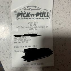 Pick N Pull Store Credit 