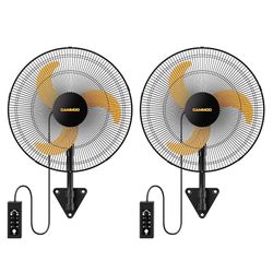 18 Inch Wall Mount Fan Oscillating, Extended 3.3ft Wired Remote and 6.6ft Power Cord, 3-Speed Industrial Wall Mounted Fan for Commercial, Greenhouse, 