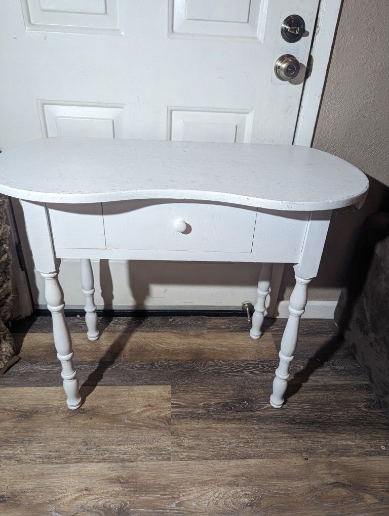 Vintage kidney shaped vanity table