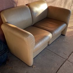 Leather Arm Chairs That Make A Love Couch 