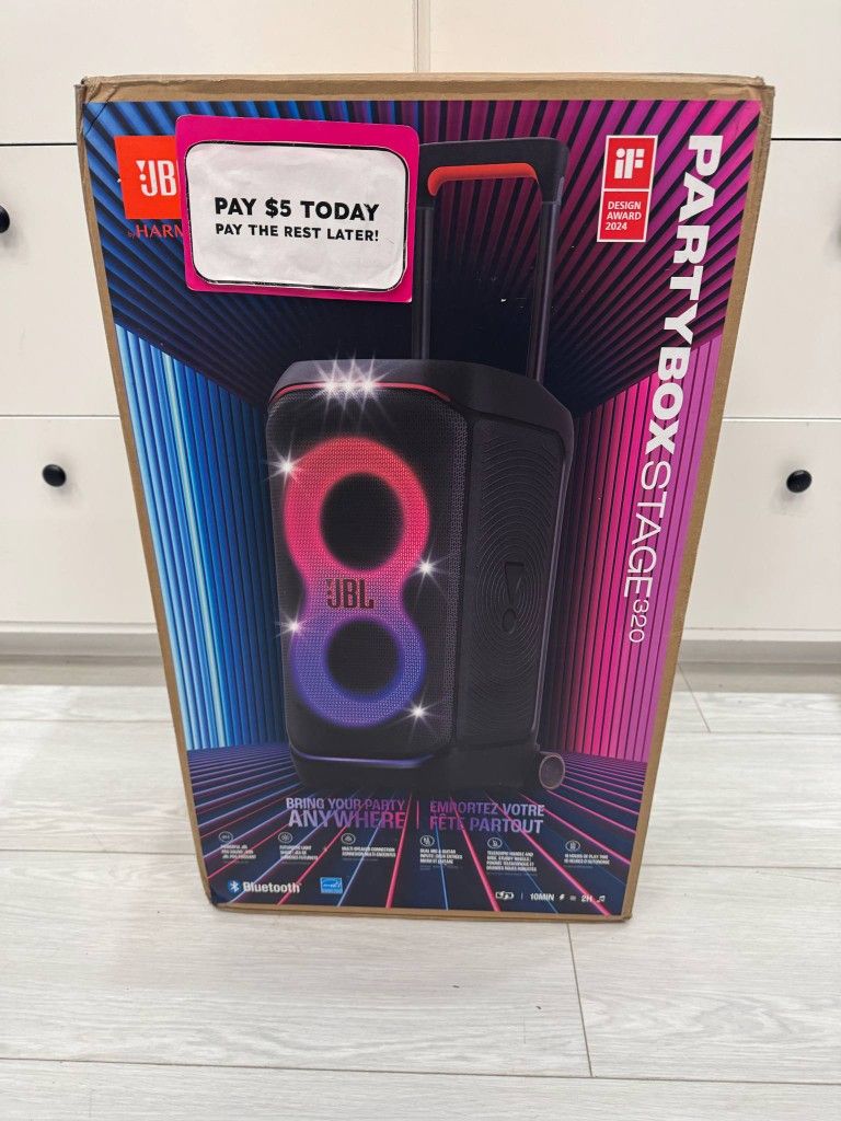 JBL PartyBox 320 Stage Speaker Bluetooth - Pay $5 and the rest later