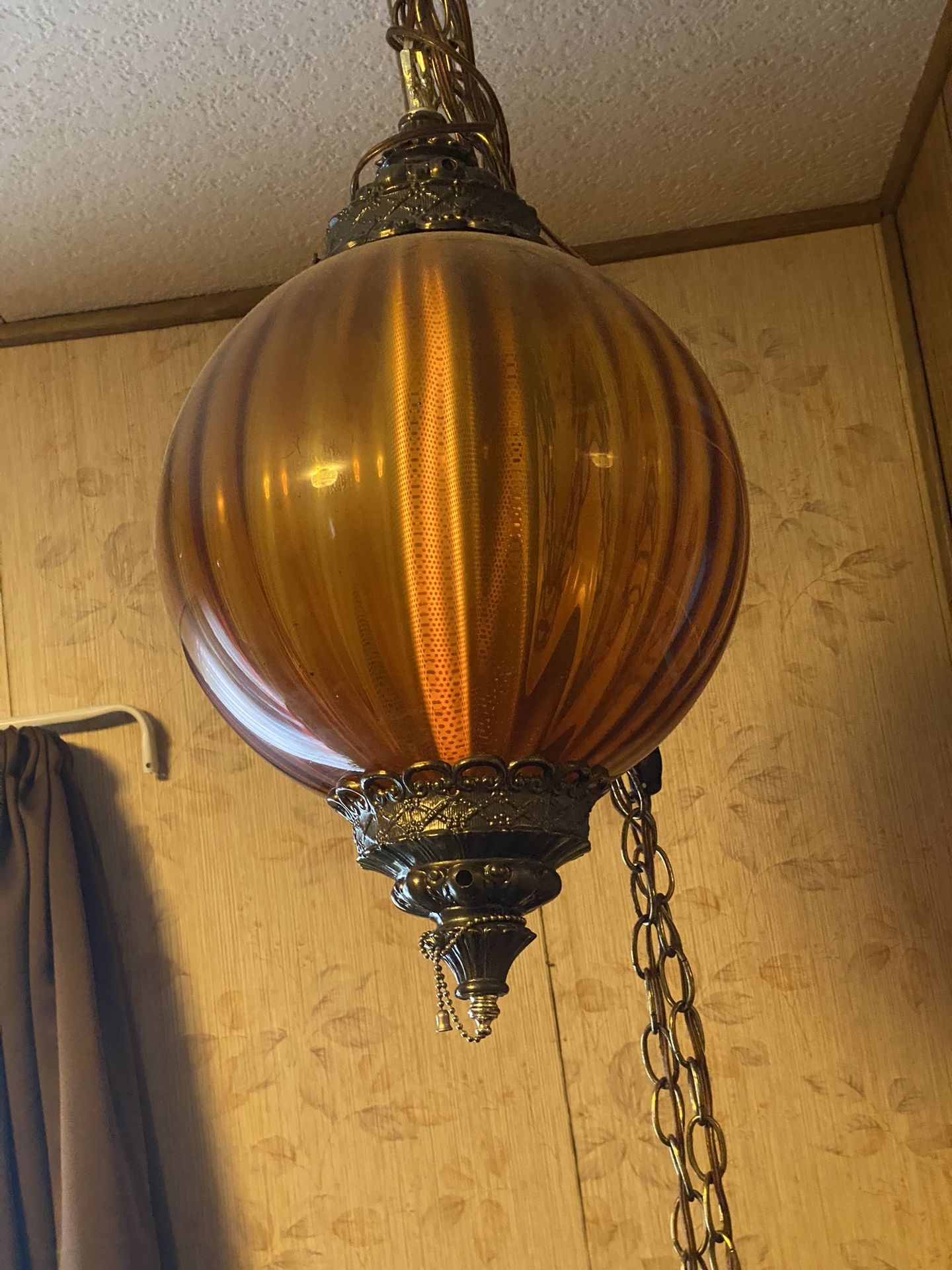 Vintage Amber Ceiling, Hanging Light