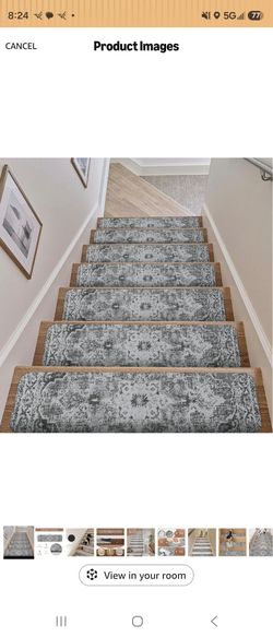 Non-Slip Stair Treads with Vintage Pattern