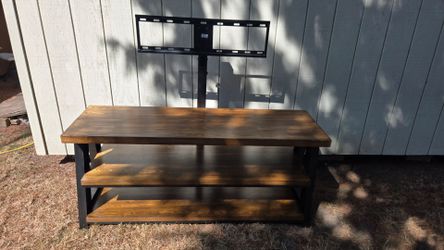 3-Shelf TV Stand with Integrated TV Mount
