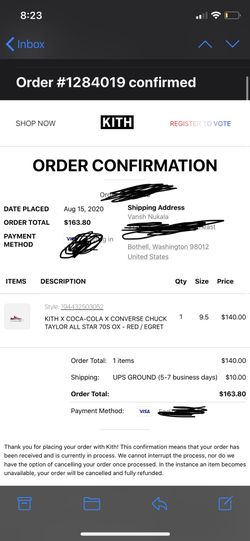 Converse Chuck Taylor All Star Red Kith x Coca Cola Red Size 9.5