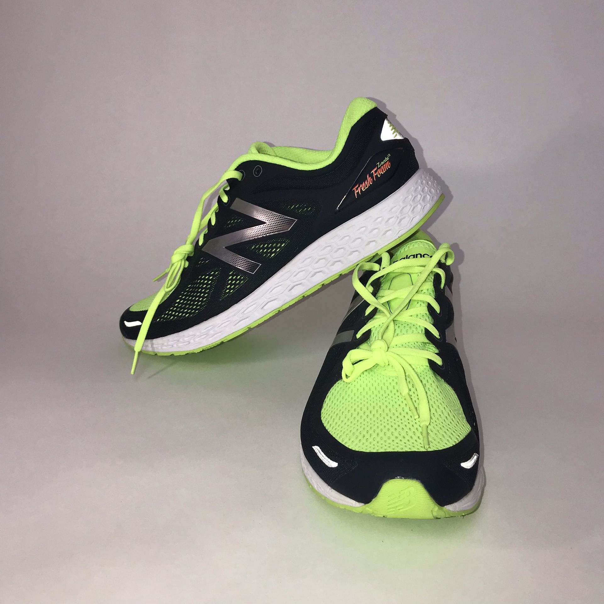 New Balance Men's Fresh Foam Neon Black/Green Running Shoes Size 15 Men’s Sneakers