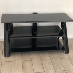 Black Metal And Glass TV Stand 