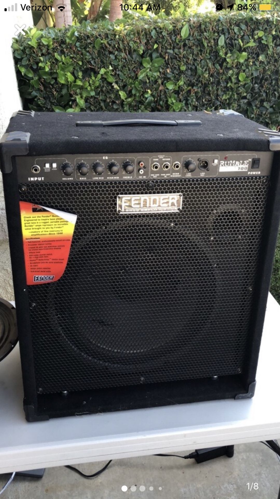 Fender Rumble 100 1x15 Bass Guitar Amp