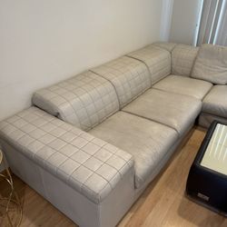 Vintage Lamborghini White Lether L Shaped Couch