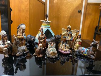Unique 14-Piece Native American Nativity Set