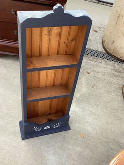 Small Wood Bookshelf with Floral Detail