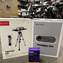 Vankyo V630 Projector + Tripod +Roku Express 
