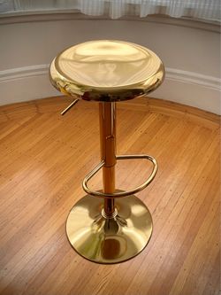 Gold Mushroom Stool – Adjustable Vanity Chair / Sculptural Accent Stool