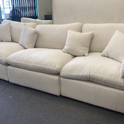 New Luxury Performance Cloud Couch.  Ivory.  120” X 40”.  Free Delivery!