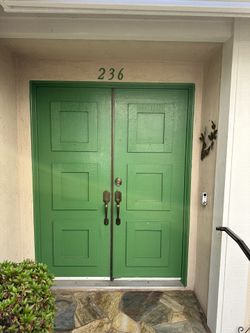 Wood entry door