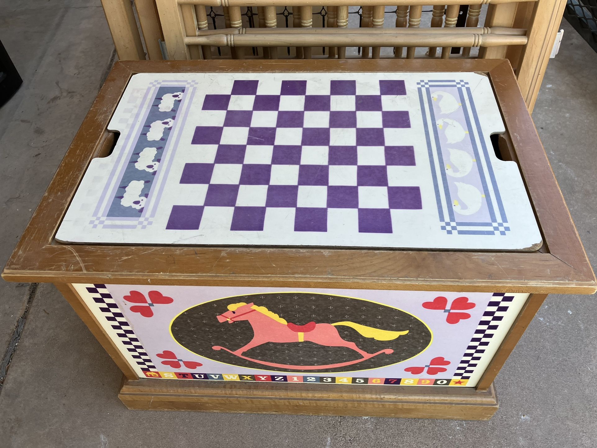 Vintage Fisher Price Wood Toy Box