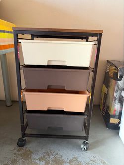 Utility Cart with 4 Drawers
