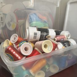HUGE Basket of Ribbon and Embroidery Thread 