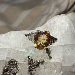 Spessartite Garnet .925 Silver Ring 