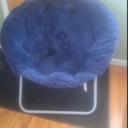 Soft Faux-Fur Padded Moon Round Saucer Chair