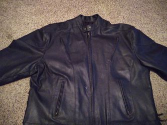 Genuine leather biker jacket size 54 $200 and I got boots to go with it for $60