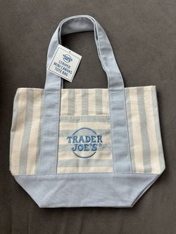 Trader joes mini striped tote