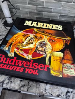 Vintage marines Budweiser sign