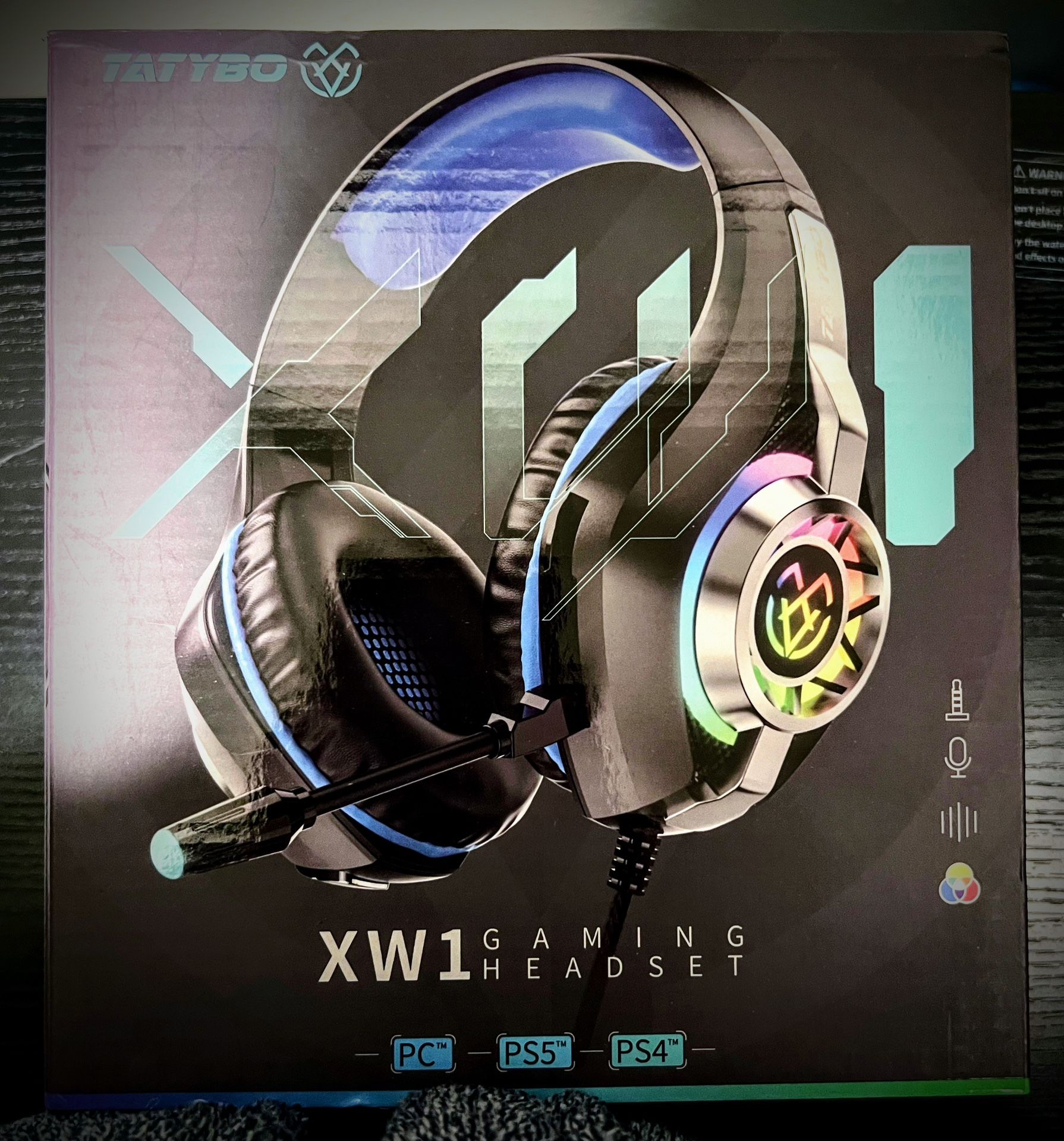 NEW NEVER Used In Box Gaming Headset for PS4 PS5 Switch Xbox One PC with RGB Light, Noise Canceling Mic, Surround Sound Gaming Headphones