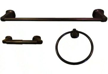 Arista 3-Piece Bathroom Hardware Set In Bronze