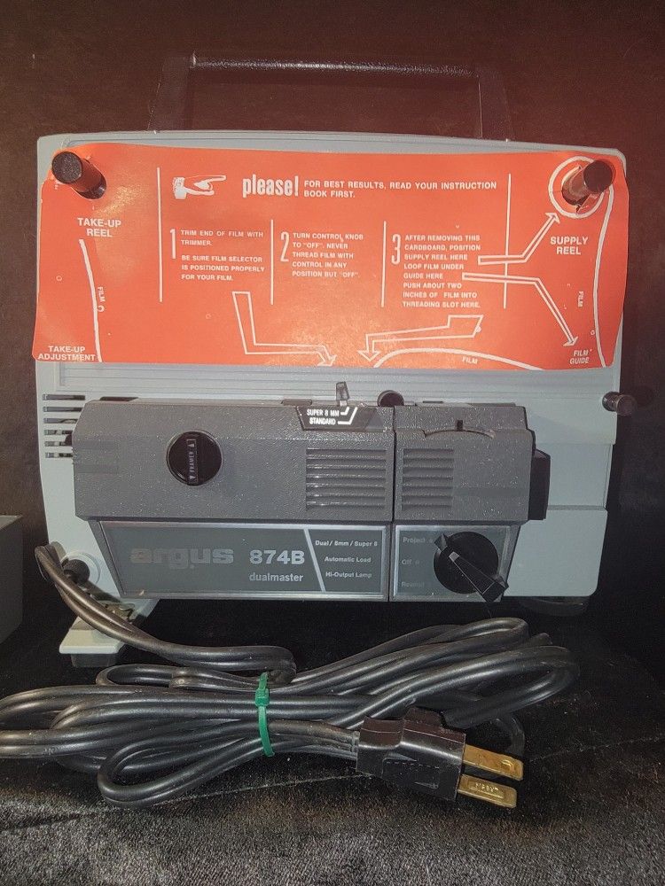 VINTAGE ARGUS 8mm 874B DUALMASTER MOVIE PROJECTOR 📽️