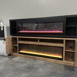 79” Tv Stands With Fireplace On Sale!! 2 Colors 