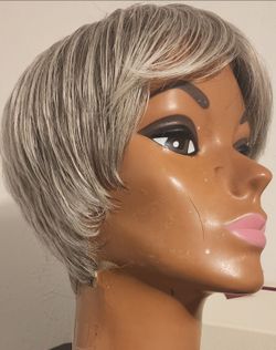 Short Cut Gray Pixie Wig