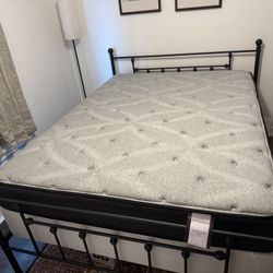 Queen Bed Frame + Mattress Set – Like New Guest Room Bed