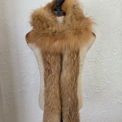 Red Fox Fur Boa Scarf Wrap Shawl NO OFFERS 