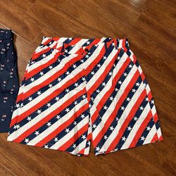 Arvilhill Men's American Flag Golf Shorts Patriotic 4th of July Independence Day Shorts with Pockets (S-XXL)